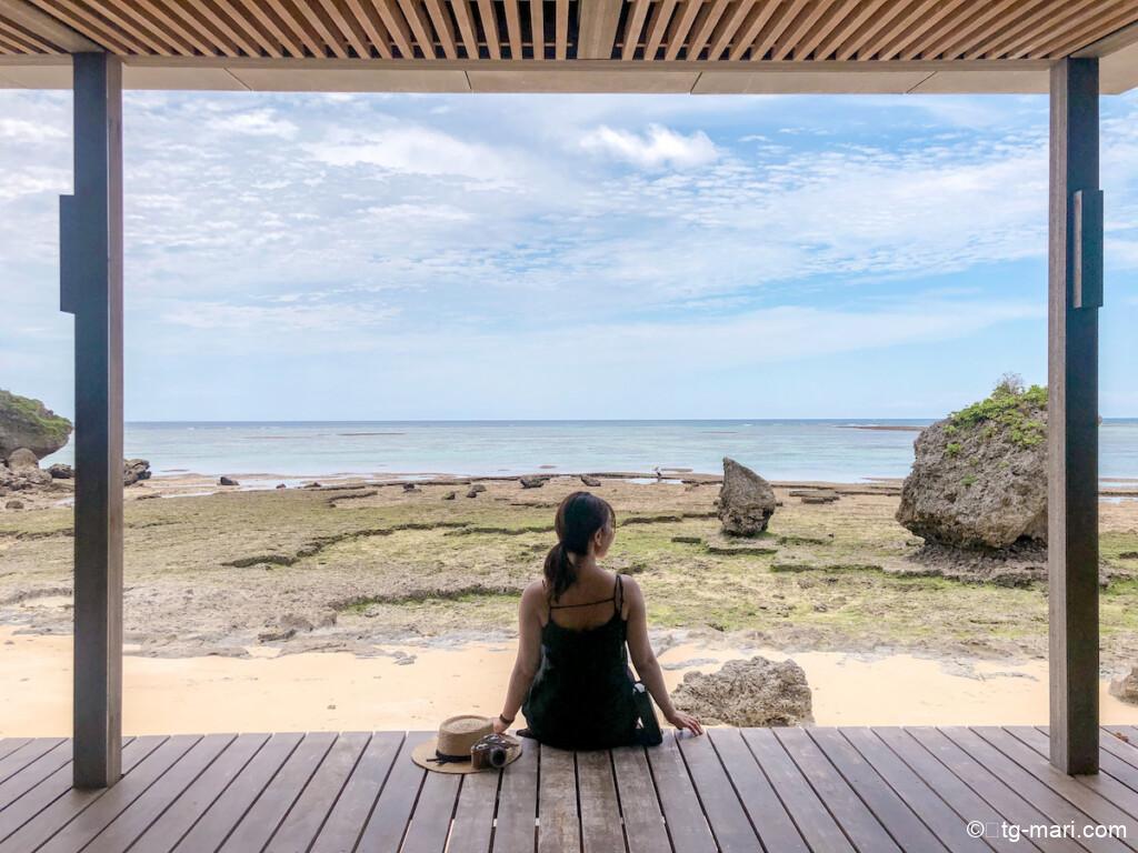 バンタカフェの海辺のテラス