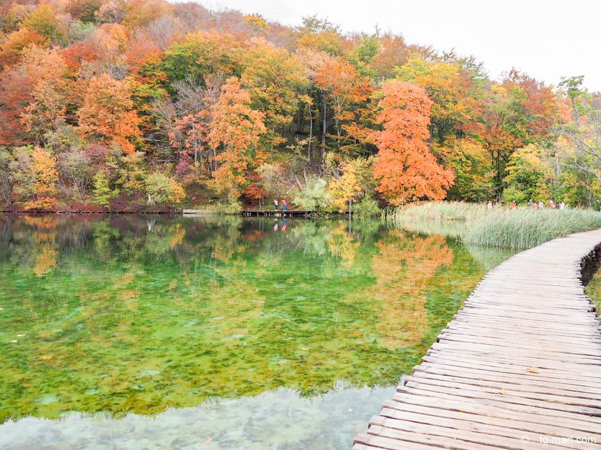 上湖群の秋の絶景